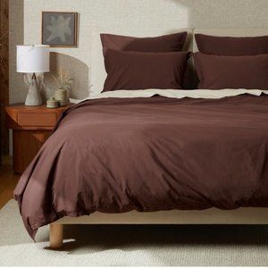NWT Parachute Duvet cover percale 100% cotton in raisin, size King/Cal King